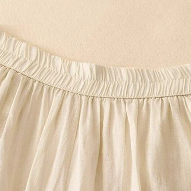 Buddha Stones Side Embroidery Design Cotton Women's 7-8 Length Wide Leg Pants With Pockets - image 10