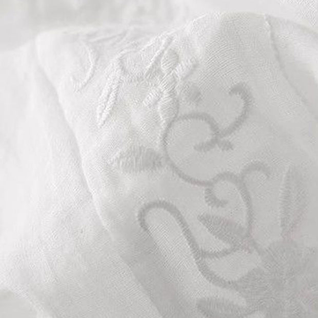Buddha Stones Side Embroidery Design Cotton Women's 7-8 Length Wide Leg Pants With Pockets - image 14