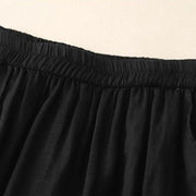 Buddha Stones Side Embroidery Design Cotton Women's 7-8 Length Wide Leg Pants With Pockets - image 16