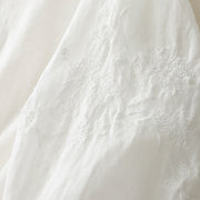 Buddha Stones Embroidery Button-down Women's Cotton Linen Shirt - image 12
