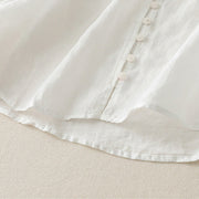 Buddha Stones Embroidery Button-down Women's Cotton Linen Shirt - image 13