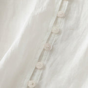 Buddha Stones Embroidery Button-down Women's Cotton Linen Shirt - image 14