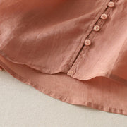 Buddha Stones Embroidery Button-down Women's Cotton Linen Shirt - image 26