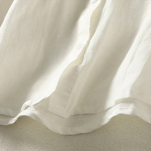 Buddha Stones Plain Single Breasted Women's Cotton Linen Shirt - image 14
