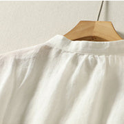 Buddha Stones Plain Single Breasted Women's Cotton Linen Shirt - image 8