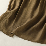 Buddha Stones Casual Sleeveless Pleated Design Women's Cotton Linen Half Sleeve Shirt - image 14