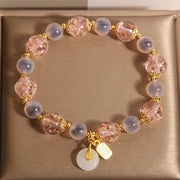 FREE Today: Healing Strength Fu Character Peace Buckle Liuli Candy Agate Bracelet