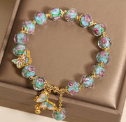 Gratuit aujourd'hui: Love Freedom Butterfly Charm Rose Flower Liuli Bracelet
