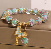 Gratuit aujourd'hui: Love Freedom Butterfly Charm Rose Flower Liuli Bracelet