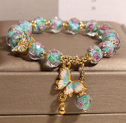 Gratuit aujourd'hui: Love Freedom Butterfly Charm Rose Flower Liuli Bracelet