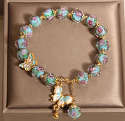 Gratuit aujourd'hui: Love Freedom Butterfly Charm Rose Flower Liuli Bracelet