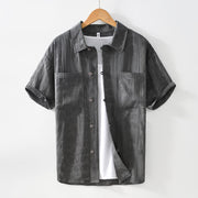 Buddha Stones Commute Plain Buttons Men's Short Sleeve Shirt With Pockets - SlateGray - US/UK/AU42，EU52 (3XL) - image 1