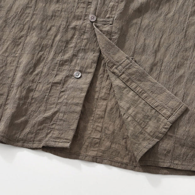 Buddha Stones Commute Plain Buttons Men's Short Sleeve Shirt With Pockets - image 22