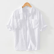 Buddha Stones Commute Plain Buttons Men's Short Sleeve Shirt With Pockets - White - US/UK/AU42，EU52 (3XL) - image 11