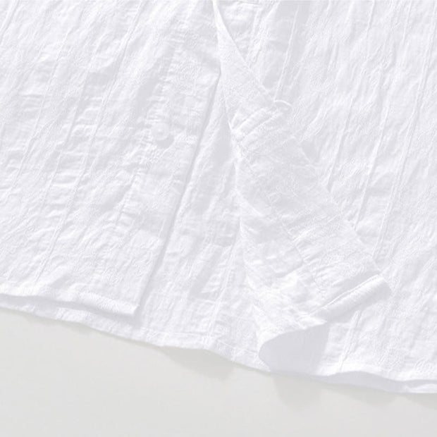 Buddha Stones Commute Plain Buttons Men's Short Sleeve Shirt With Pockets - image 16