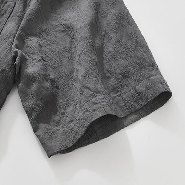 Buddha Stones Commute Plain Buttons Men's Short Sleeve Shirt With Pockets - image 7