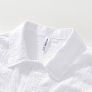 Buddha Stones Commute Plain Buttons Men's Short Sleeve Shirt With Pockets - image 12