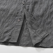 Buddha Stones Commute Plain Buttons Men's Short Sleeve Shirt With Pockets - image 10