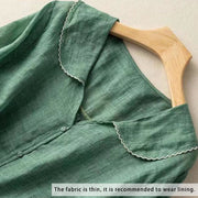 Buddha Stones Casual Plain Button Half Sleeve Middy Collar Cotton Women's Shirt