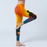 Buddha Stones Meditating Figure Lotus Flower Print Gym Leggings Women's Yoga Pants - image 4
