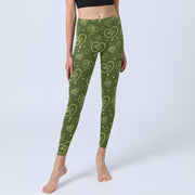 Buddha Stones Love Heart OM Symbol Print Gym Leggings Women's Yoga Pants - image 6