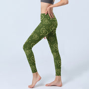 Buddha Stones Love Heart OM Symbol Print Gym Leggings Women's Yoga Pants - image 3
