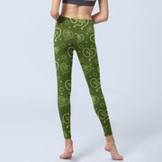 Buddha Stones Love Heart OM Symbol Print Gym Leggings Women's Yoga Pants - image 7