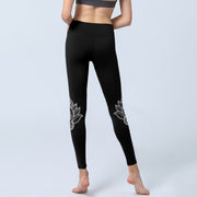Buddha Stones Heart-shaped Petals Flowers Print Gym Leggings Women's Yoga Pants - image 7