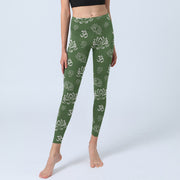 Buddha Stones Lotus Flower OM Symbol Print Gym Leggings Women's Yoga Pants - image 6