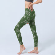 Buddha Stones Lotus Flower OM Symbol Print Gym Leggings Women's Yoga Pants - image 3