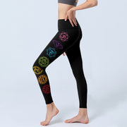 Buddha Stones OM Symbol Sanskrit Characters Print Gym Leggings Women's Yoga Pants - image 3