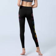 Buddha Stones OM Symbol Sanskrit Characters Print Gym Leggings Women's Yoga Pants - image 7