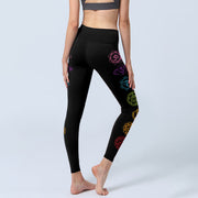 Buddha Stones OM Symbol Sanskrit Characters Print Gym Leggings Women's Yoga Pants - image 5