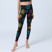 Buddha Stones Geometric OM Symbol Sanskrit Print Gym Leggings Women's Yoga Pants - image 6