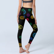 Buddha Stones Geometric OM Symbol Sanskrit Print Gym Leggings Women's Yoga Pants - image 5