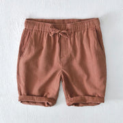 Buddha Stones Summer Solid Color Drawstring Elastic Waist Men's Cotton Linen Shorts With Pockets - SandyBrown - US/UK/AU44，EU54 (4XL) - image 34