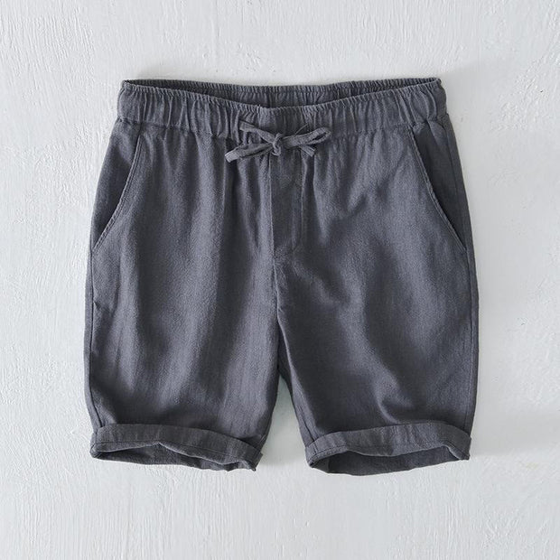 Buddha Stones Summer Solid Color Drawstring Elastic Waist Men's Cotton Linen Shorts With Pockets - LightSlateGray - US/UK/AU44，EU54 (4XL) - image 17