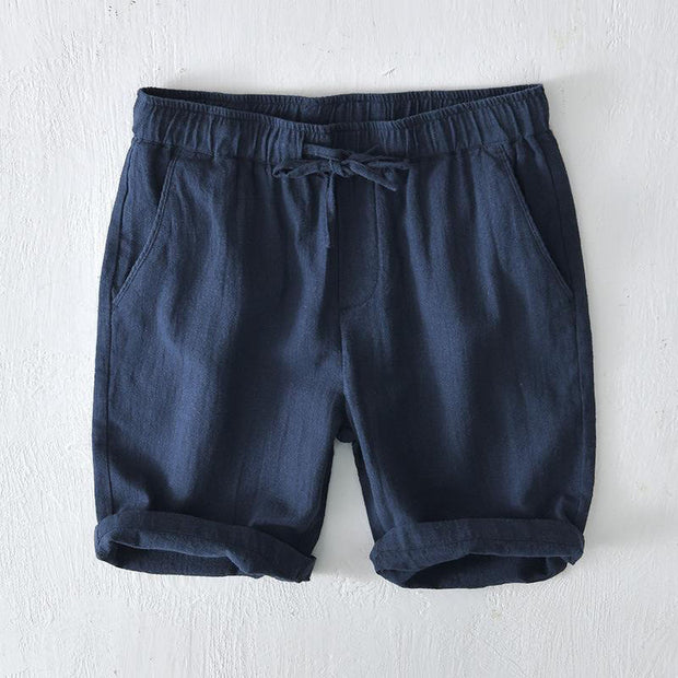 Buddha Stones Summer Solid Color Drawstring Elastic Waist Men's Cotton Linen Shorts With Pockets - MidnightBlue - US/UK/AU44，EU54 (4XL) - image 27