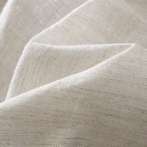 Buddha Stones Summer Solid Color Drawstring Button Design Men's Linen Shorts With Pockets - image 6