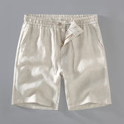 Buddha Stones Summer Solid Color Drawstring Button Design Men's Linen Shorts With Pockets - Linen - US/UK/AU42，EU52 (3XL) - image 3