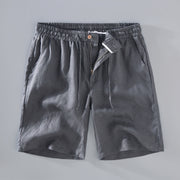 Buddha Stones Summer Solid Color Drawstring Button Design Men's Linen Shorts With Pockets - DimGray - US/UK/AU42，EU52 (3XL) - image 13