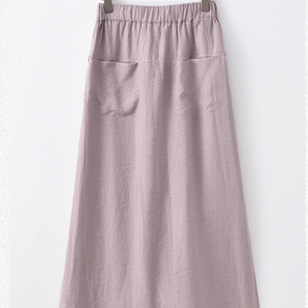 Buddha Stones 2Pcs Buttons Shirt Top Skirt With Pockets Meditation Cotton Clothing Women's Set - image 11