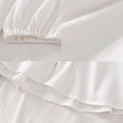Buddha Stones Summer Pure Color Chinese Frog-Button V-Neck Cotton Linen Women's Shirt - image 22