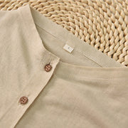 Buddha Stones Button Vintage Buttons Design Stand Collar Cotton Women's Shirt - image 18