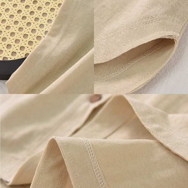 Buddha Stones Button Vintage Buttons Design Stand Collar Cotton Women's Shirt - image 20