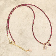 Buddha Stones Natural 2.5mm Garnet Beads Flower Purification Multilayer Bracelet - image 5