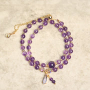 Buddha Stones Natural Amethyst Beads Balance Multi-layer Bracelet - image 3