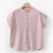 Buddha Stones 2Pcs Buttons Shirt Top Skirt With Pockets Meditation Cotton Clothing Women's Set - LightPink Shirt - US8-10，UK/AU12-14，EU40-42 (2XL) - image 10