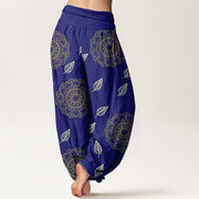 Buddha Stones Casual Mandala Leaves Pattern Women's Elastic Waist Harem Pants - image 10