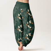 Buddha Stones Heart-Shaped Floral Pattern Women's Elastic Waist Harem Pants - image 7